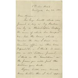 Gen. W.T. Sherman Letter Re: Gen. John A. Logan General William T. Sherman Letter 2 Days After Gener