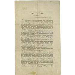 General George Henry Thomas Circular Signed 1860 General George Henry Thomas Circular Signed