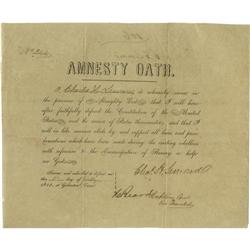 Texas Civil War Amnesty Oath  Civil War Amnesty Oath Signed,