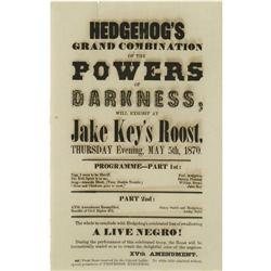 1870 Racist Broadside; Adopted 15th Amendement Outrageous 1870 Racist Broadside, Satirizing the Rece