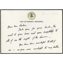 Robert F. Kennedy ALS Black Bordered Atty Gen Stellar Robert F. Kennedy ALS on black bordered Attorn