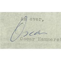 Oscar Hammerstein Writes to Sometime Collaborato Oscar Hammerstein Writes to Sometime Collaborator F