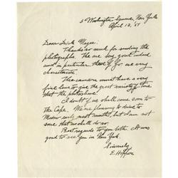 Edward Hopper Autograph Letter Signed Edward Hopper Autograph Letter Signed