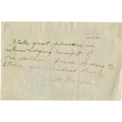 Author Jack London Autograph Note Signed 1906  Jack London Autograph Note Signed Relating to his Soc