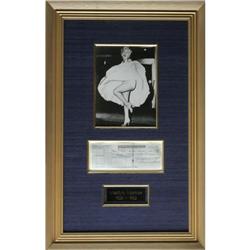 Marilyn Monroe Signed Check Framed Display Marilyn Monroe Signed Check