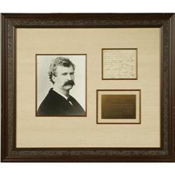 Samuel Clemens (Mark Twain) ANS Samuel Clemens (Mark Twain) Autograph Note Signed 