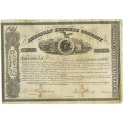 Wells Signed American Express Stock Certificate Henry Wells Document Signed