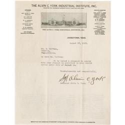Alvin C. York Typed Letter Signed Alvin C. York Typed Letter Signed.