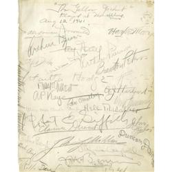 The Yellow Jacket Signed Cast Sheets. "The Yellow Jacket" Signed Cast Sheets Featuring Harpo Marx, F