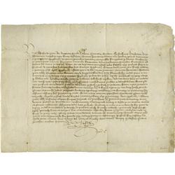 A Rare Document Signed by King Alfonso Of Aragon  A Rare Document Signed by King Alfonso V Of Aragon