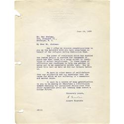 Albert Einstein Typed Letter Signed. Albert Einstein Typed Letter Signed 