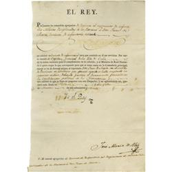 Pair of Spanish Documents-King Ferdinand/Venegas  Pair of Spanish Documents; King Ferdinand and Gene