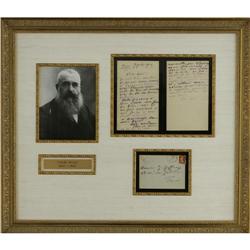 Claude Monet Autograph Letter Signed Claude Monet Autograph Letter Signed