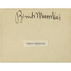 Benito Mussolini Signature  Benito Mussolini Signature