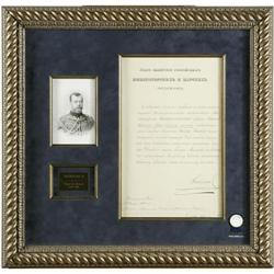 Czar Nicolas II Document Signed  Czar Nicholas II Document Signed,