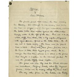 Liam O'Flaherty Handwritten & Signed Short Story Liam O'Flaherty Handwritten and Signed Short Story