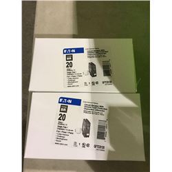 Eaton Circuit Breaker w/ Ground Fault Protection - 20 AMP Lot of 2