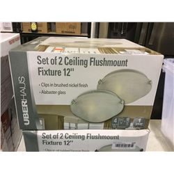 UberHaus Set of 2 12" Ceiling Flushmount Fixtures