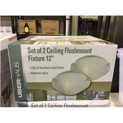 UberHaus Set of 2 12" Ceiling Flushmount Fixtures