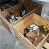 Image 1 : 2 WOOD CRATES W/ SHOP SUPPLIES
