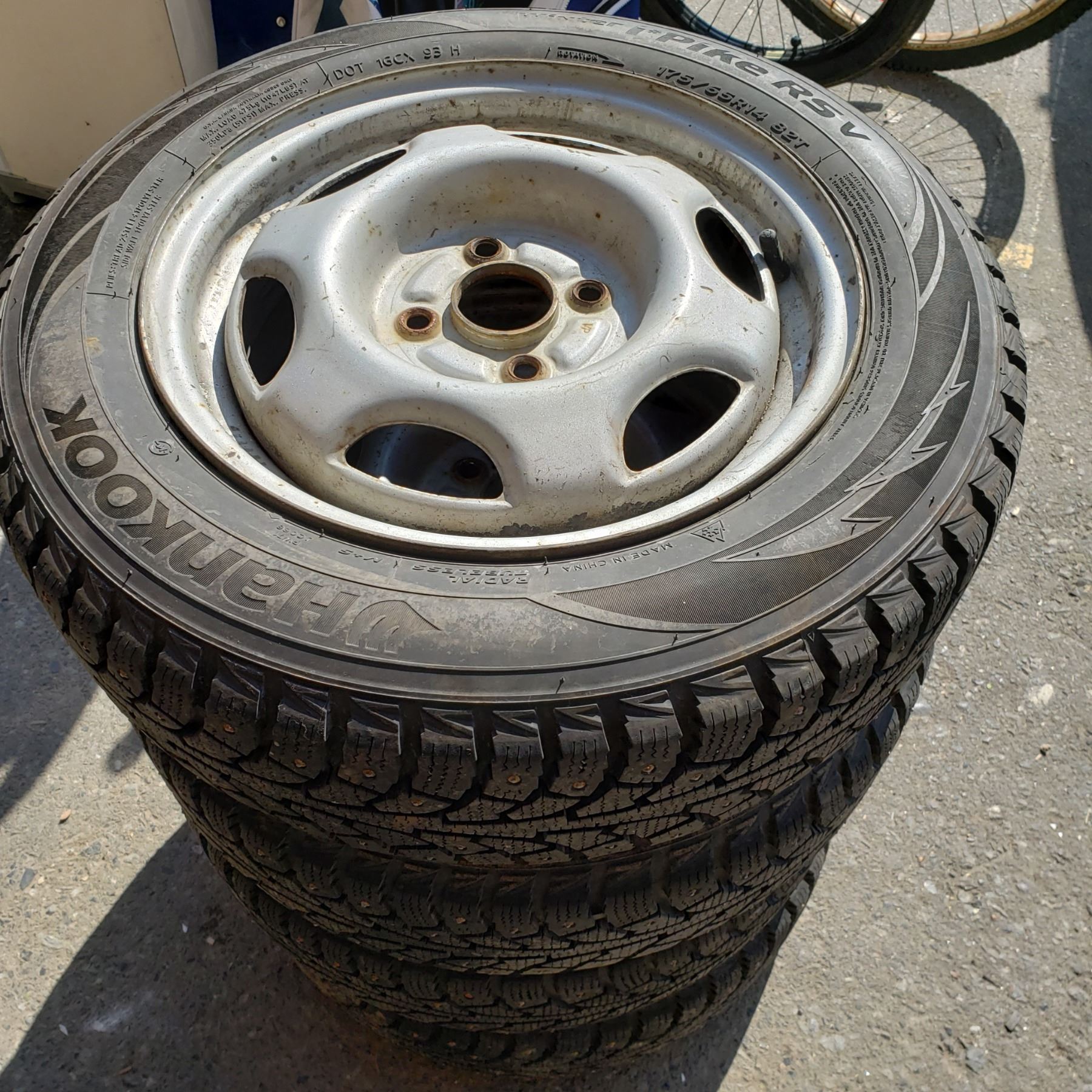 4 HANKOOK WINTER I PIKE 175/65R14 TIRES ON 4 BOLT RIMS FIT TOYOTA ...