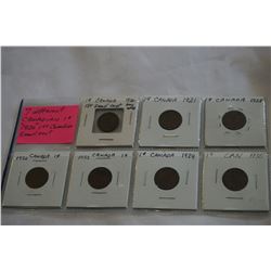 7 DIFFERENT CANADIAN 1920 FIRST CANADIAN SMALL CENT 1921, 1928, 1932, 1933, 1934, 1935