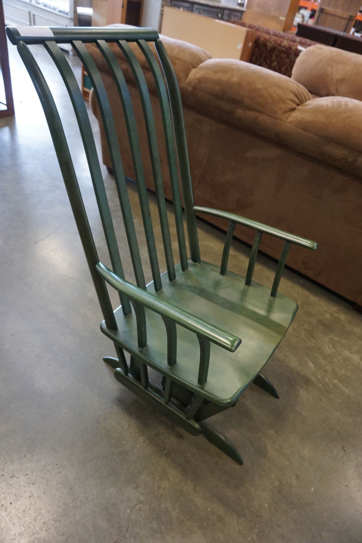 PAINTED GREEN GLIDER ROCKER - Big Valley Auction