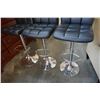Image 2 : 3 MODERN LEATHER BAR STOOLS
