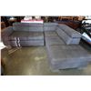 Image 2 : GREY MICROFIBER SECTIONAL WITH PULLOUT SECTION AND OTTOMAN