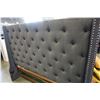 Image 2 : NEW HOME ELEGANCE GREY TUFTED AND STUDDED KINGSIZE HEADBOARD, RETAIL $399
