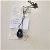 Image 1 : VINTAGE STERLING SILVER NECKLACE W/ SMALL BIRD IN LUCITE PENDANT