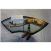 Image 2 : DECORATIVE STAINLESS STEEL KNIFE W/ DOUBLE SIDED EAGLE MOTIF ON PLAQUE