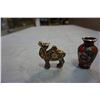 Image 2 : SMALL CLOISONNE VASE AND SMALL CLOISONNE CAMEL FIGURE