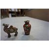 Image 3 : SMALL CLOISONNE VASE AND SMALL CLOISONNE CAMEL FIGURE