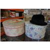 Image 1 : 2 HAT BOXES W/ VINTAGE HATS