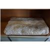 Image 2 : TWO ANTIQUE 5 FOOT BY 6 FOOT STARCHED HAND CROTCHETED BANQUET TABLE CLOTH