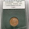 Image 2 : Great Britain 1/2 Farthing 1844 Copper