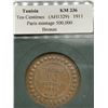 Image 2 : Tunisia Ten Centimes 1911 Bronze