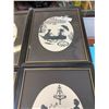 Image 2 : Set if 4 Black and White Vintage Needlepoint Pictures