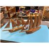Image 1 : Lot of 2 Vintage Wooden Sailboats.