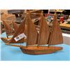 Image 2 : Lot of 2 Vintage Wooden Sailboats.