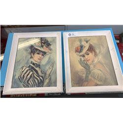 Lot of 2 Framed Picture of A Lady.