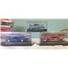 Image 1 : 3 Diecast Cars in Museum Cases. 2 are Racing Legends. 1 Racing Legend's Case is Cracked but Car is N