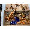 Image 2 : Small Vintage Wooden Cigar Box filled with Mid Century Modern Jewelry.