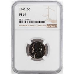 1963 Proof Jefferson Nickel Coin NGC PF69