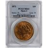 Image 1 : 1873 Open 3 $20 Liberty Head Double Eagle Gold Coin PCGS MS61