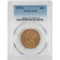 1879-S $10 Liberty Head Eagle Gold Coin PCGS XF45