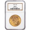Image 1 : 1904 $20 Liberty Head Double Eagle Gold Coin NGC MS63