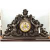 Image 1 : BLACK FOREST ELABORATELY CARVED "BACCHUS"MANTEL CLOCK