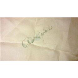 CLARK CABLE LINEN SIGNED HANDKERCHIEF.